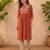 Floral embroidered a-line kurta