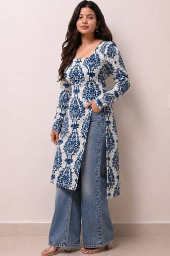 Women ethnic motifs printed kurta