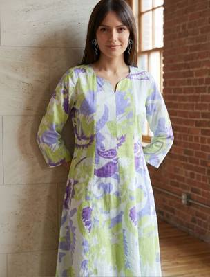 Women paisley printed indie prints kurta 1