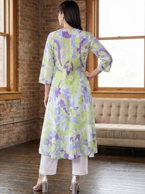 Women paisley printed indie prints kurta 3