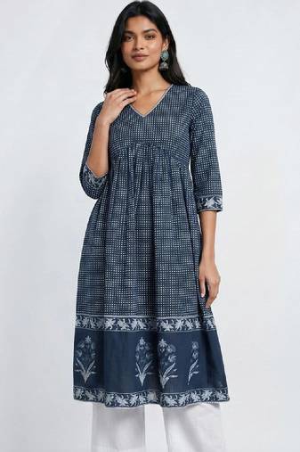 Women polka dot printed indie prints kurta