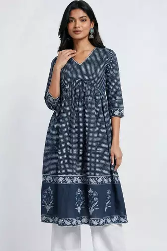 Women polka dot printed indie prints kurta