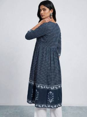 Women polka dot printed indie prints kurta 2