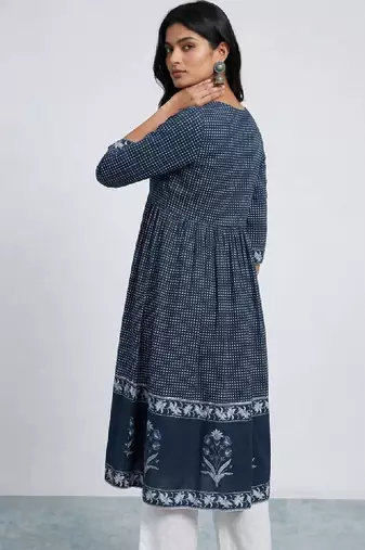 Women polka dot printed indie prints kurta