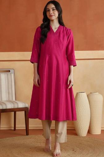 Women embellished sequinned kurta