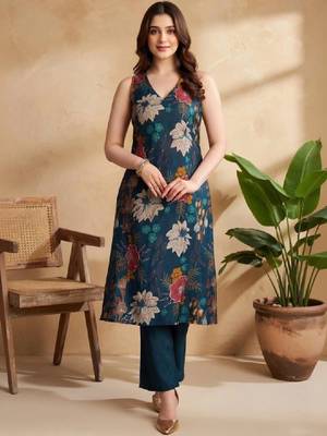 Women floral printed indie florals kurta 1
