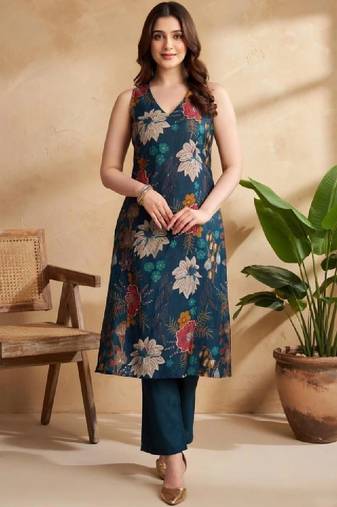 Women floral printed indie florals kurta