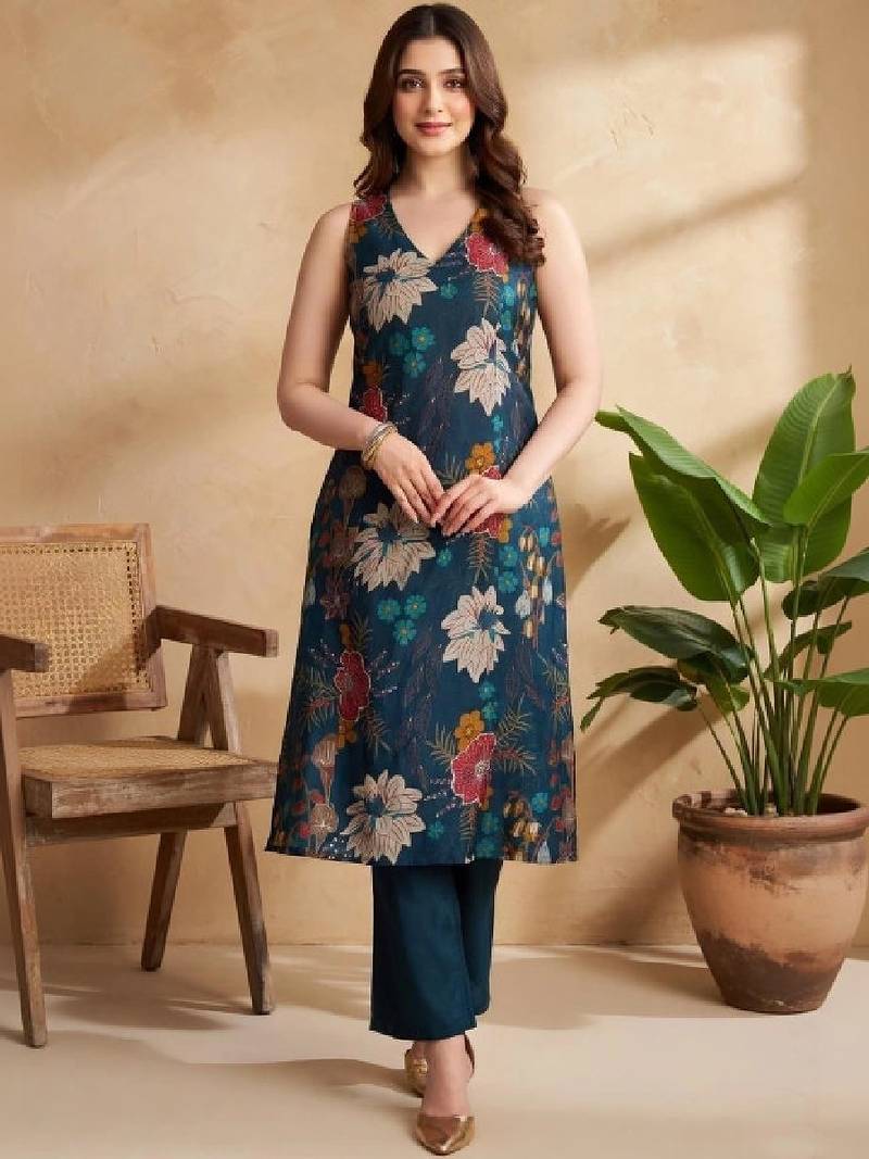 Women floral printed indie florals kurta