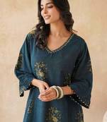 Printed pure cotton a-line kurta