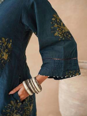Printed pure cotton a-line kurta 2