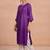 Women ethnic motifs embroidered thread work chanderi silk kurta
