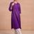 Women ethnic motifs embroidered thread work chanderi silk kurta