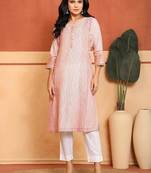 Women printed thread work indie prints kurta
