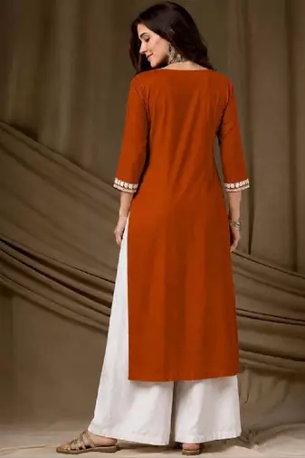 Women embroidered thread work kurta