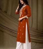 Women embroidered thread work kurta