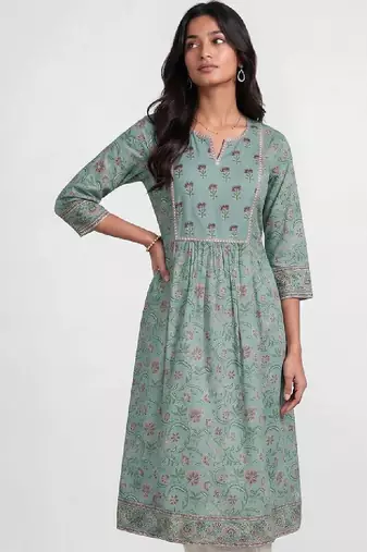 Women floral printed indie florals kurta