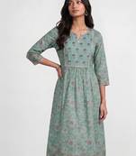 Women floral printed indie florals kurta