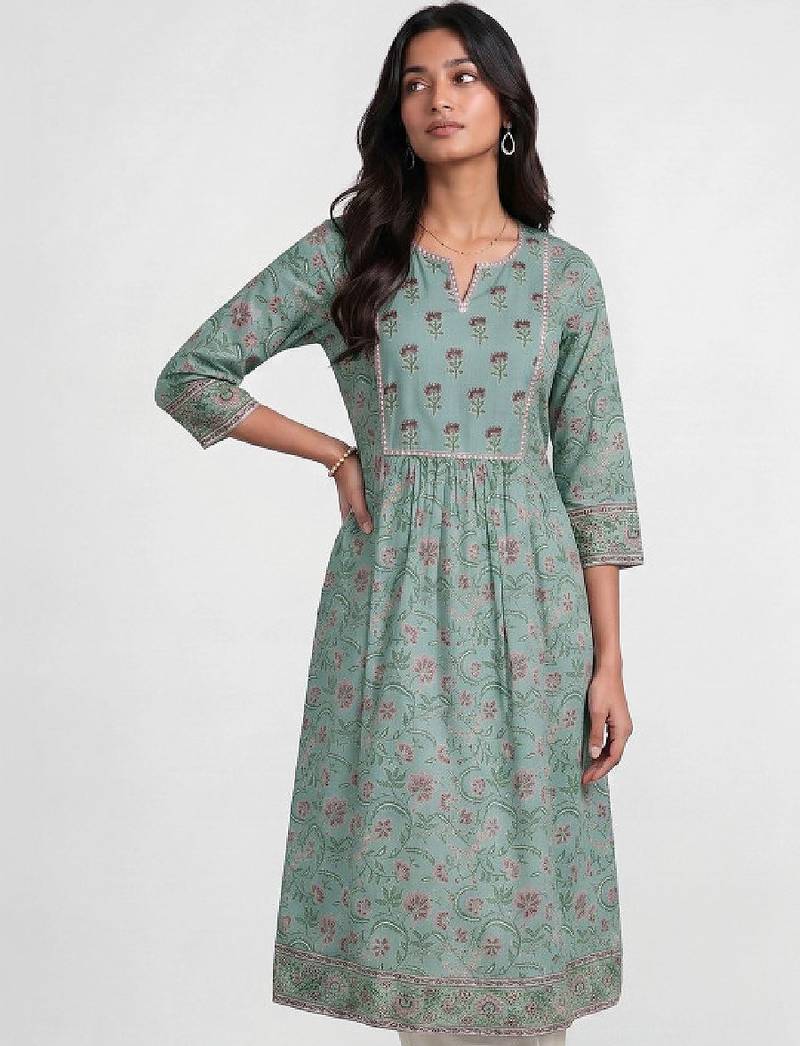 Women floral printed indie florals kurta