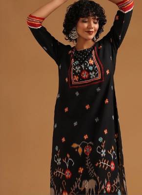 Women ethnic motifs printed indie prints kurta 3