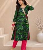 Women bandhani printed gotta patti kurta