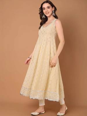 Women ethnic motifs embellished sequinned georgette blend anarkali kurta 1
