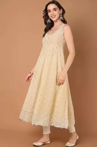 Women ethnic motifs embellished sequinned georgette blend anarkali kurta