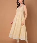 Women ethnic motifs embellished sequinned georgette blend anarkali kurta