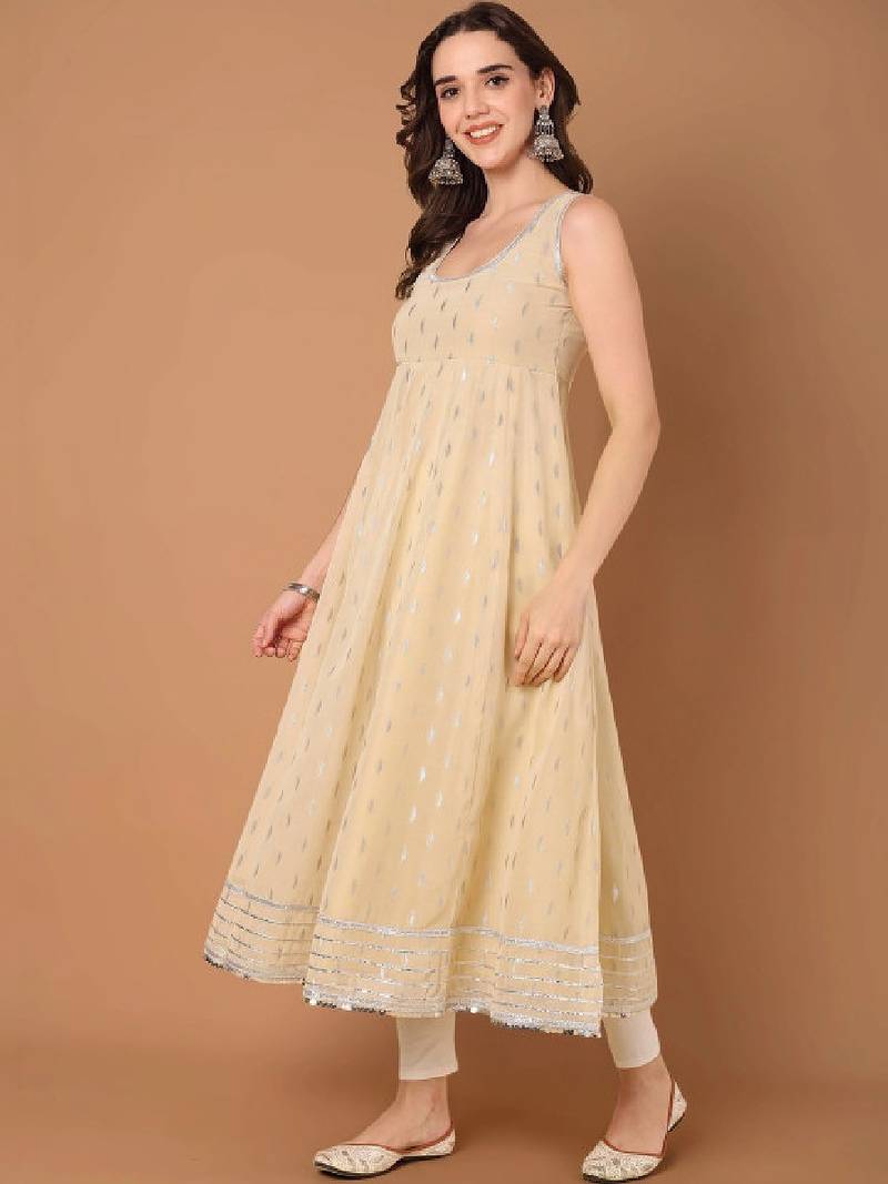 Women ethnic motifs embellished sequinned georgette blend anarkali kurta