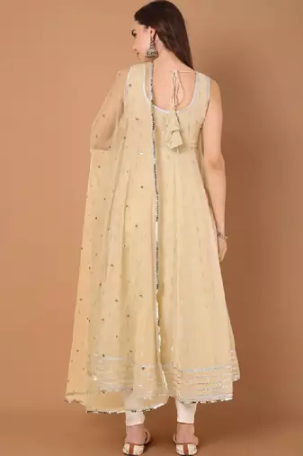 Women ethnic motifs embellished sequinned georgette blend anarkali kurta