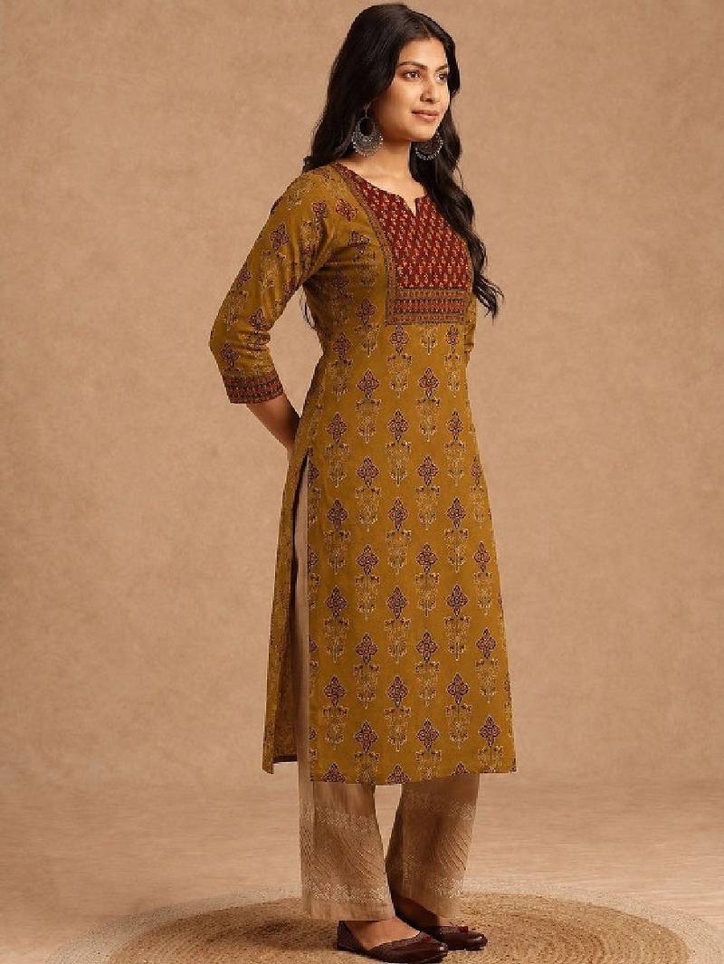 Women ethnic motifs printed indie prints kurta
