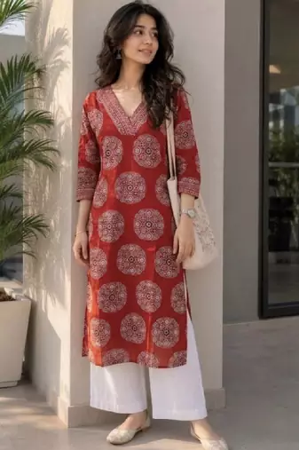Women ethnic motifs printed kurta