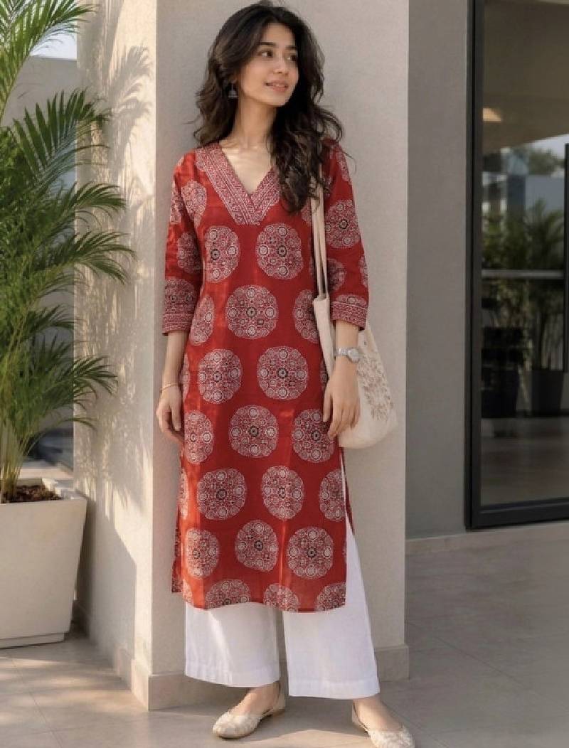 Women ethnic motifs printed kurta