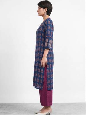 Women ethnic motifs printed indie prints kurta 2