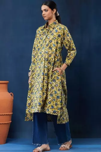 Women floral printed indie florals kurta