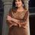 Women ethnic motifs embroidered thread work dobby kurta.