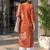 Women ethnic motifs embroidered thread work kurta