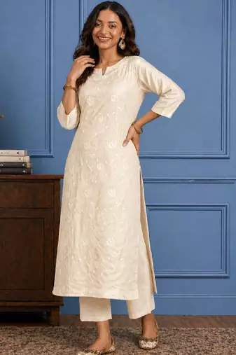 Women chanderi silk kurta