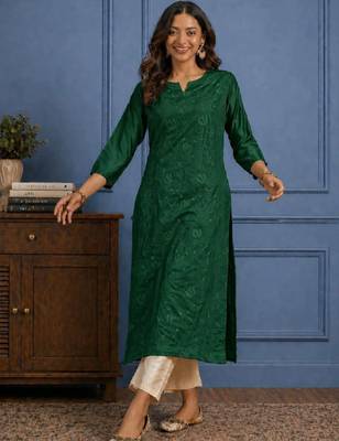 Women chanderi silk kurta 1