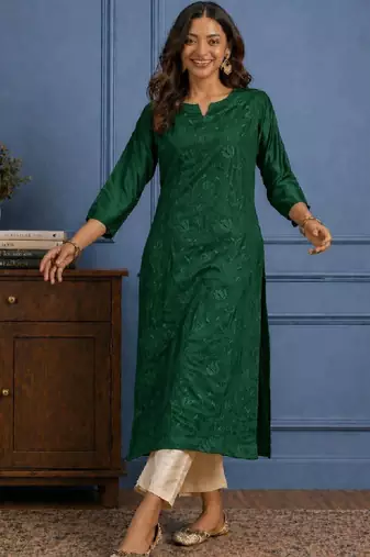 Women chanderi silk kurta