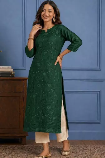 Women chanderi silk kurta