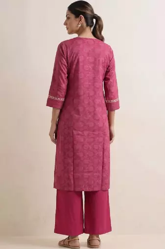Women floral printed thread work handloom kurta