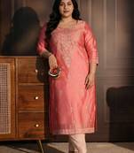 Women ethnic motifs embroidered thread work kurta