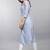 Women blue embroidered straight republic day republic day kurta