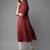 Women maroon & off-white printed straight kurta