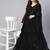 Women black solid anarkali kurta with dupatta