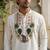 Multicolor stone work printed neck  men kurta
