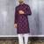 Purple silk sequence embroidered men kurta