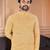 Yellow chikankari embroidered art silk straight men kurta