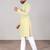 Yellow chikankari embroidered art silk straight men kurta