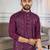 Purple silk sequence embroidered men kurta